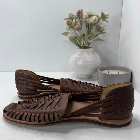 Nisolo Huarache Woven Leather Sandal Slip On Leather Brandy Men 11.5 NWOB - Picture 6 of 9